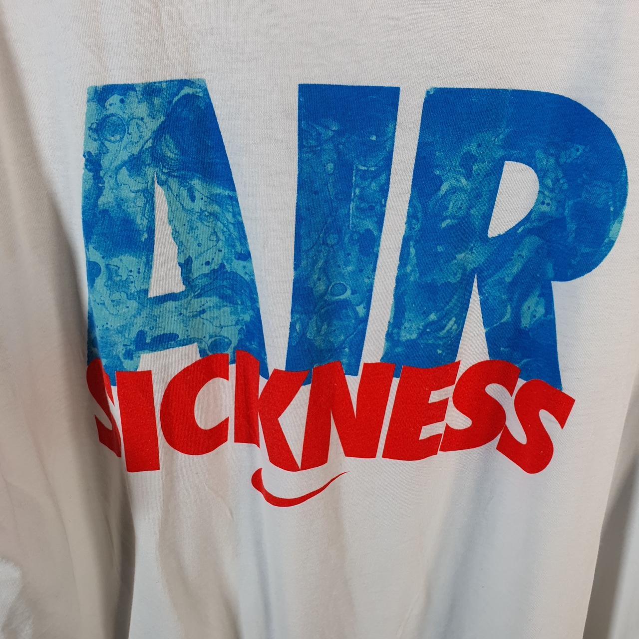Vintage Nike Air Sickness Spellout T Shirt Men’s Large White Logo Swoosh Athletic