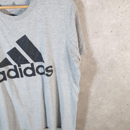 Vintage Adidas Amplifier T Shirt Men’s Large Grey Three Stripes Logo Athletic