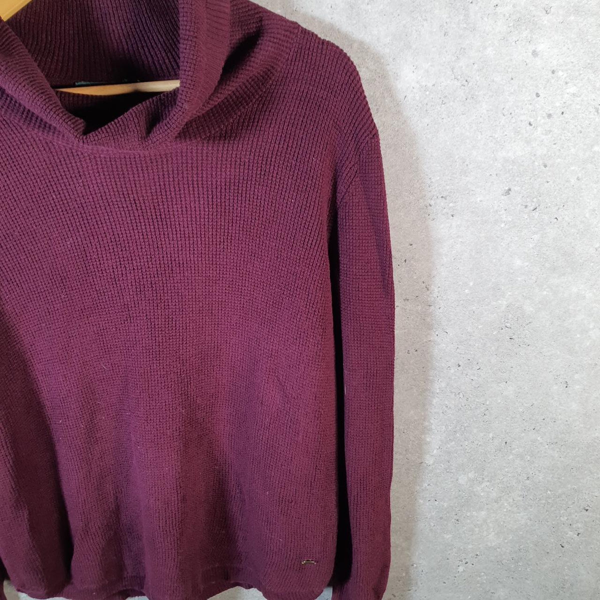 Vintage Ralph Lauren Polo Knit Sweater Womens XL Burgundy Cotton Pullover