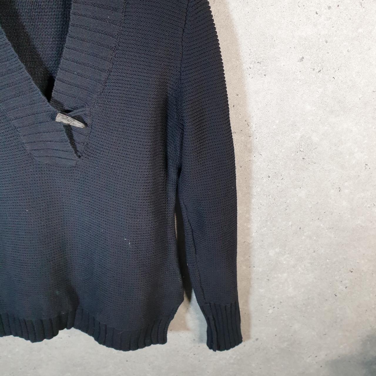 Vintage Ralph Lauren Polo Knit Sweater Womens Medium Black Cotton Pullover