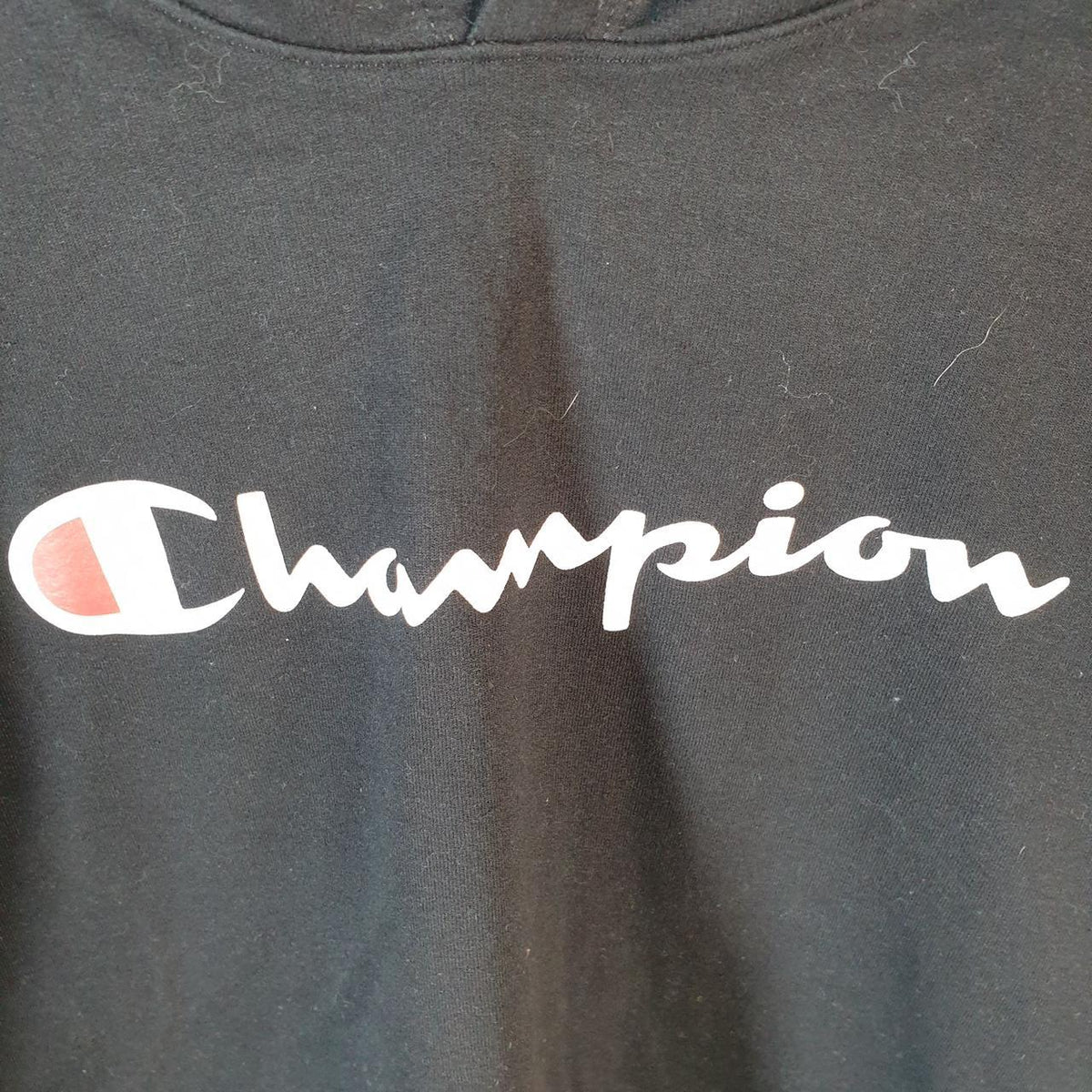Vintage Champion Hoodie Men’s XL Black Pro Sport Pullover Spellout Logo