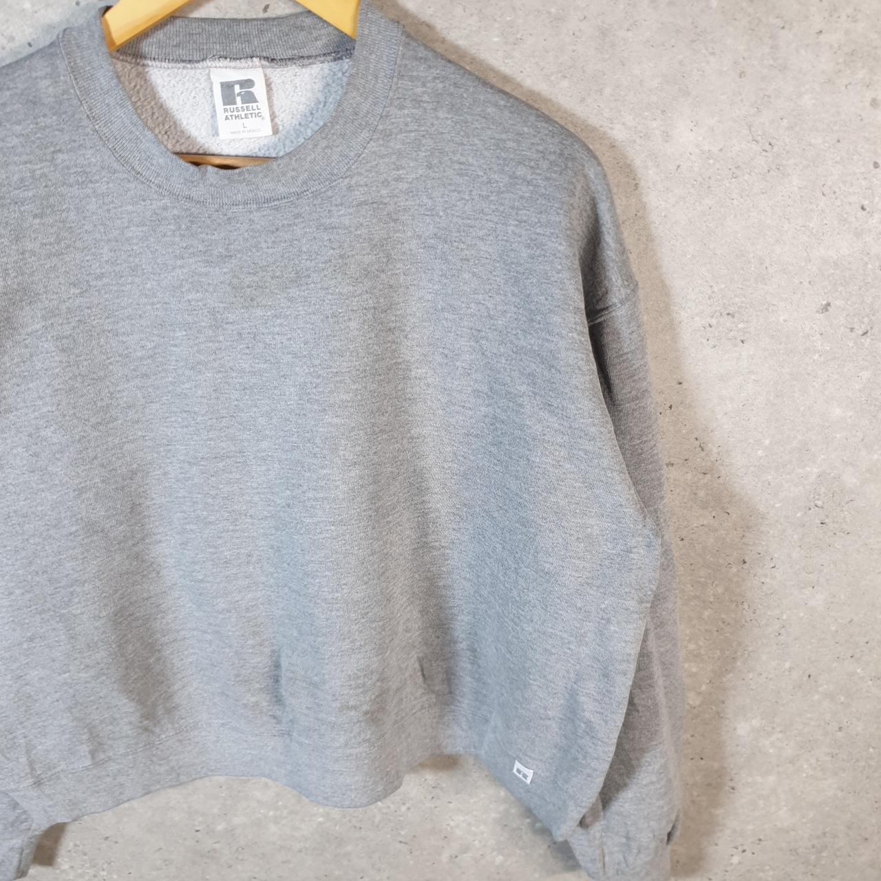 Vintage Russell Athletic Blank Baggy Sweatshirt Womens Large Grey