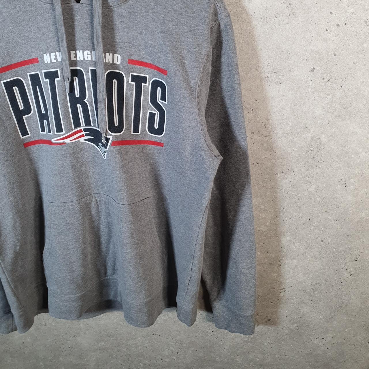 Vintage NFL New England Patriots Hoodie Mens Large Grey Pullover USA Pro Sport