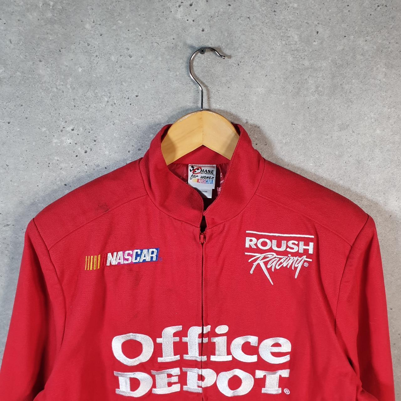 Vintage Nascar Chase Authentics Office Depot Edward’s 99 Bomber Jacket Womens Large Red Big Fish Vintage