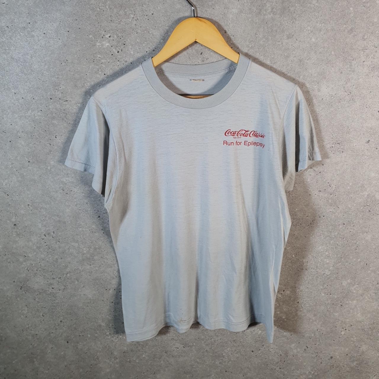 Vintage Screen Stars Coca Cola Epilepsy 90s Single Stitch T Shirt Men’s Large Grey