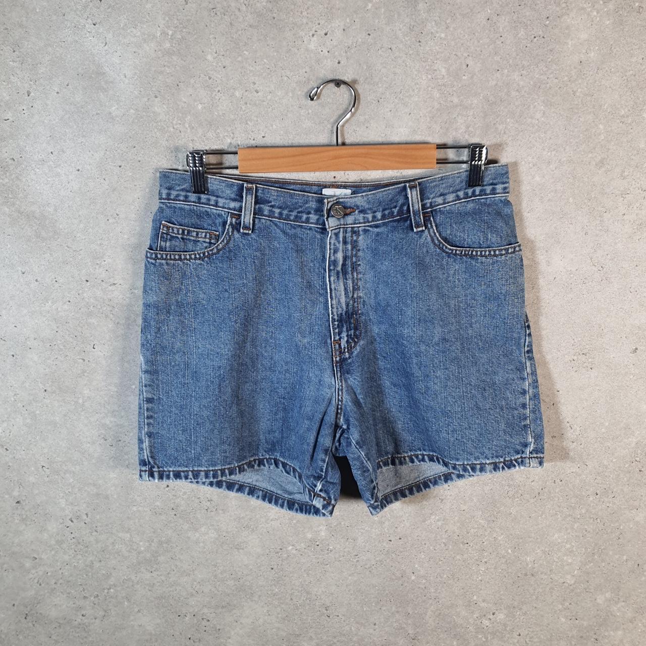 Vintage Calvin Klein Baggy Shorts Jorts Cargo Womens W32 Blue Relaxed Denim