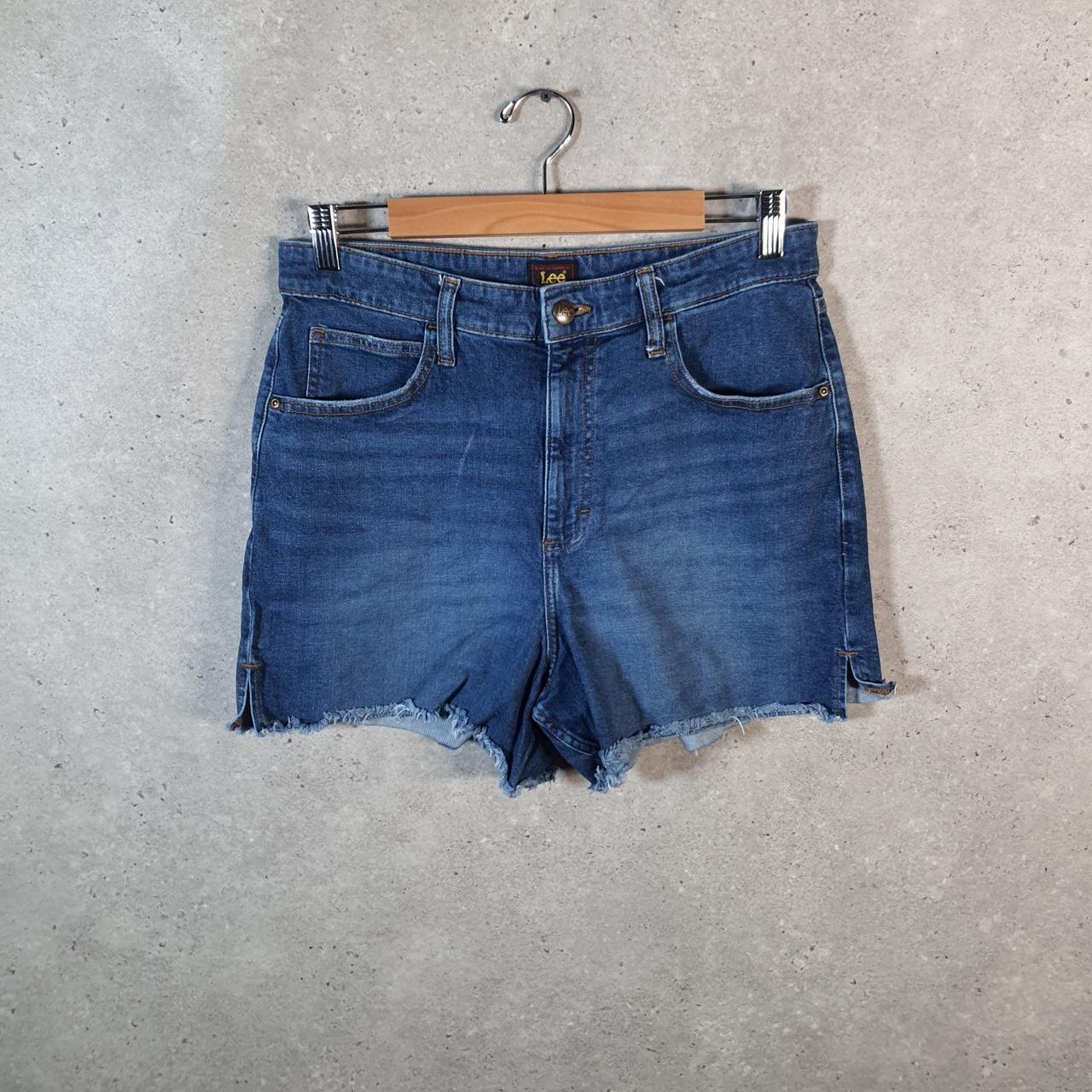 Vintage Lee Baggy Shorts Jorts Cargo Womens W30 Blue Denim Relaxed Cargo