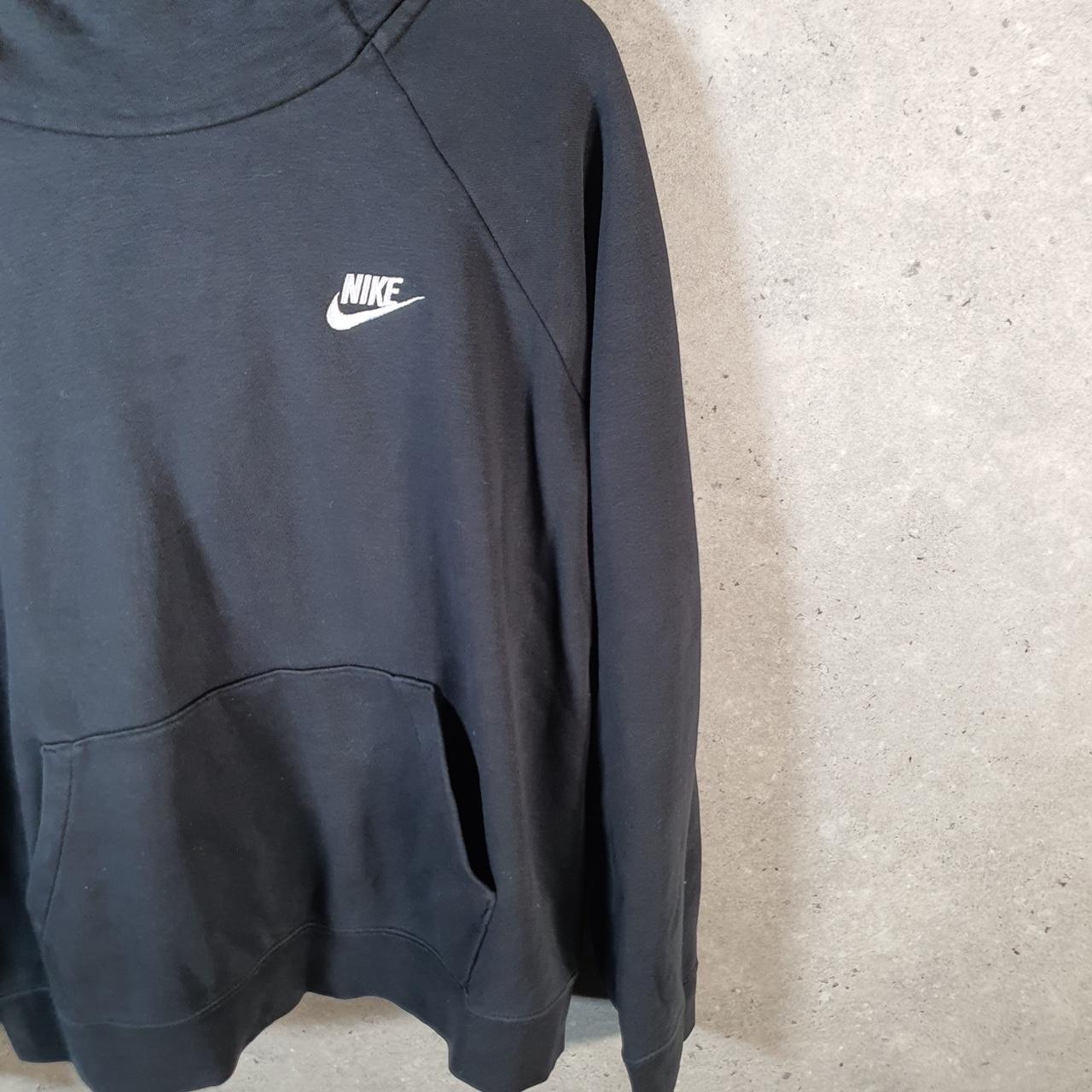 Vintage Nike Club Hoodie Womens Large Black Swoosh Y2K Pullover Logo