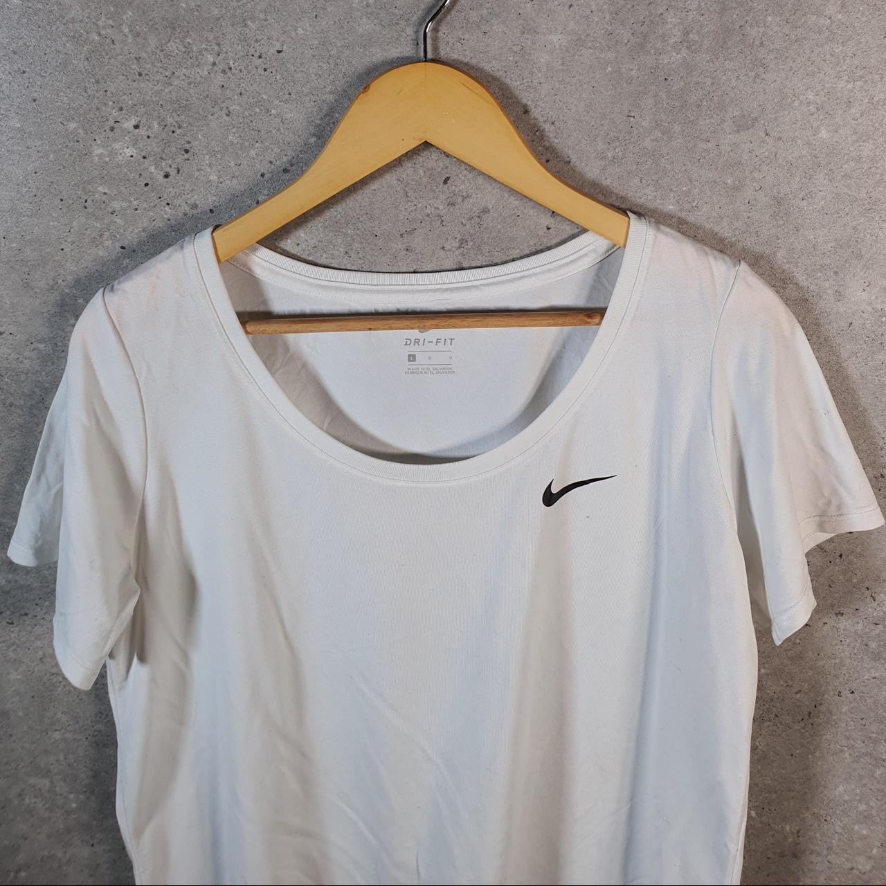 Vintage Nike Golf Dri Fit T Shirt Shirt Womens Large White Logo Athletic C9797