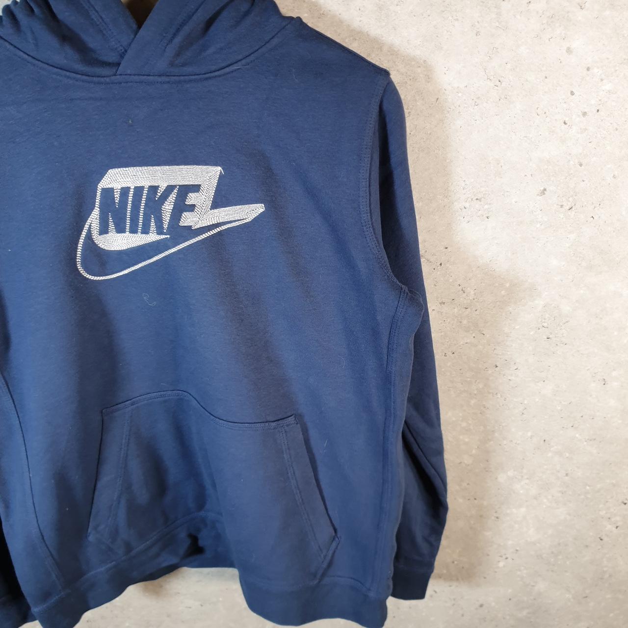 Vintage Nike Club Hoodie Womens XL Navy Blue Swoosh Y2K Pullover