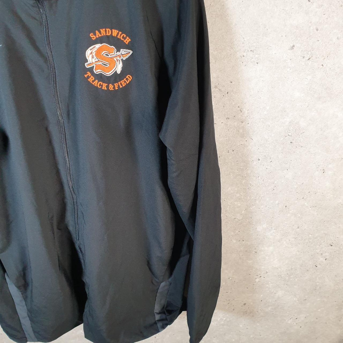 Vintage Nike Dri Fit Windbreaker Track Jacket Mens Large Black USA Swoosh Full Zip USA