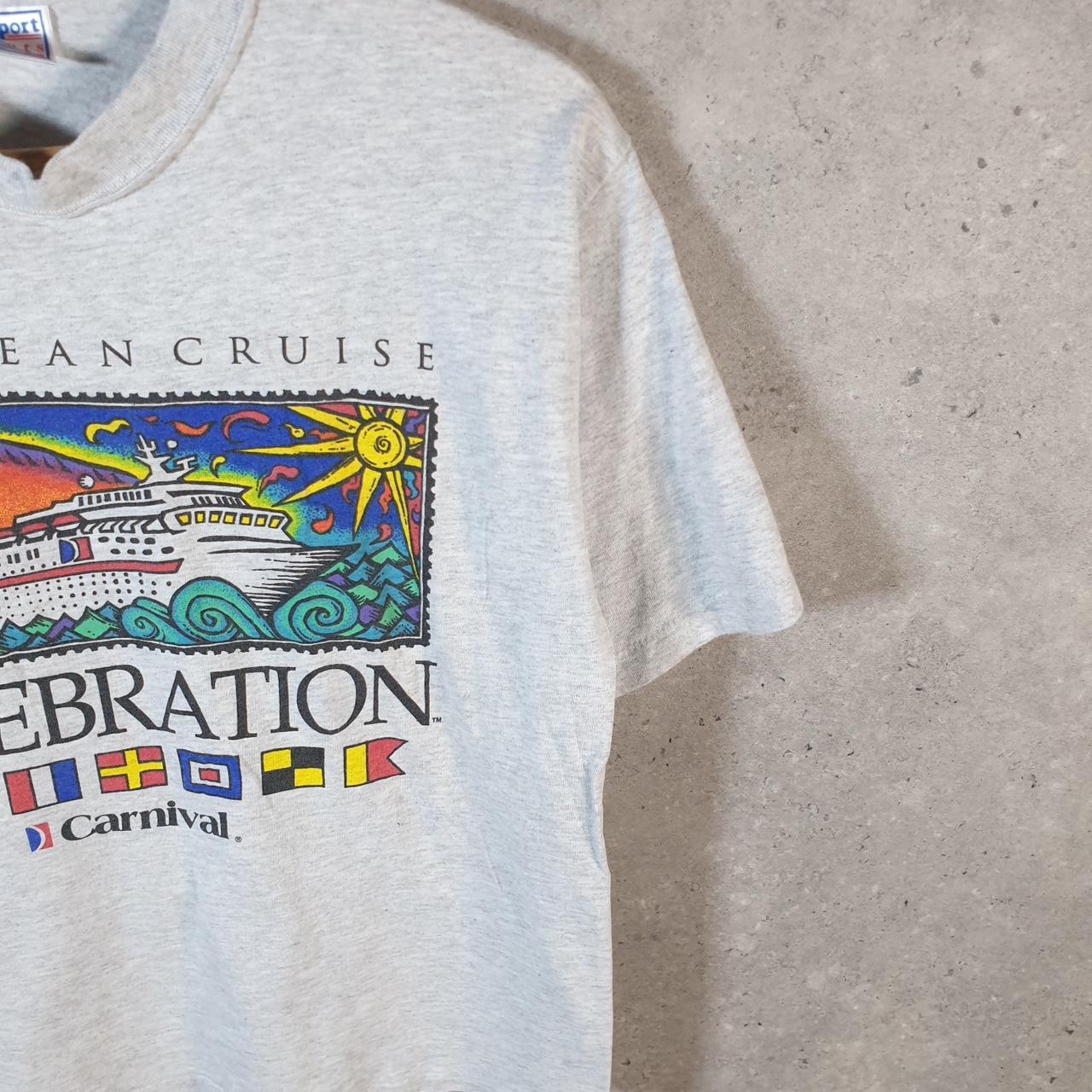 Vintage Allsport Caribbean Cruises Carnival USA Single Stitch T Shirt Men’s Medium Grey