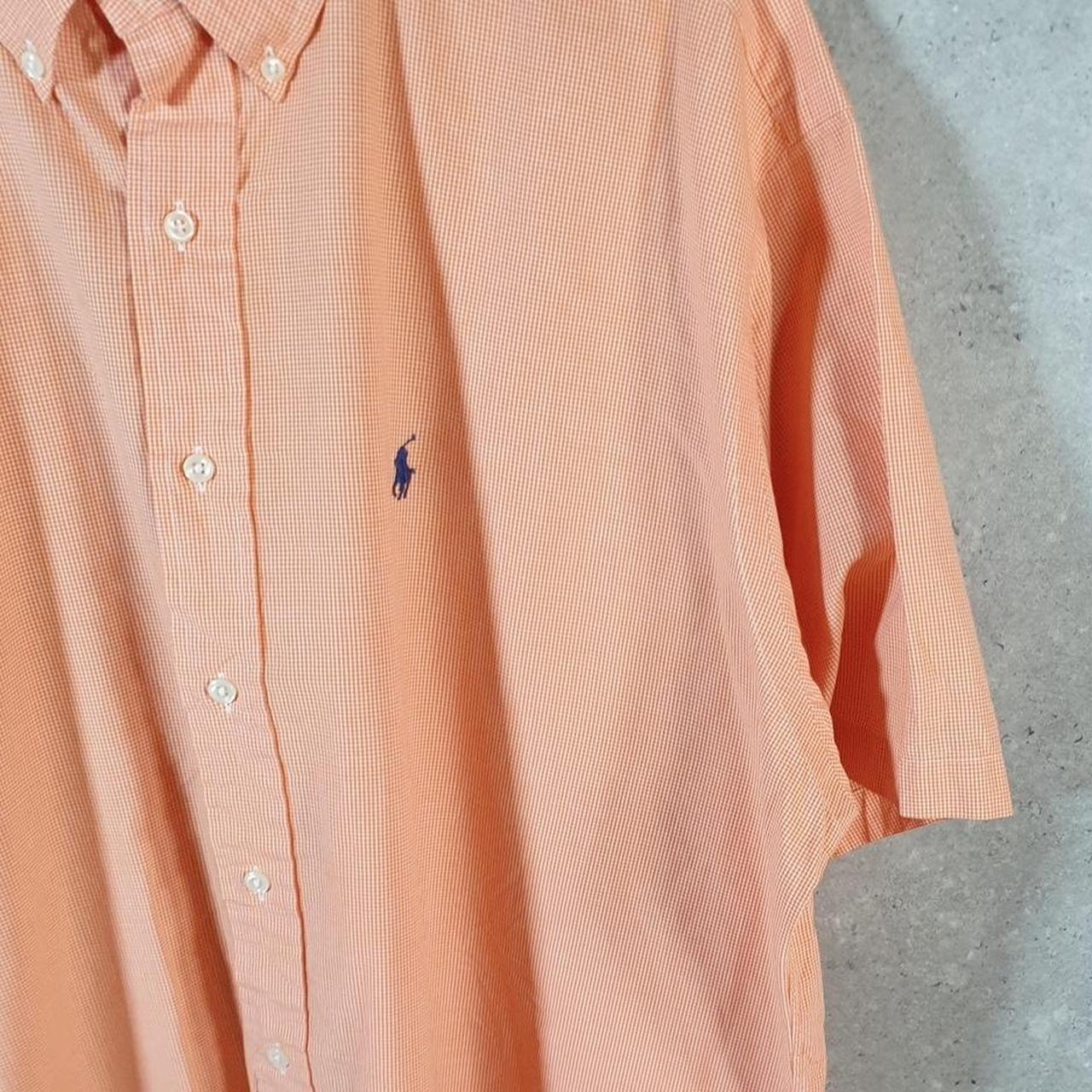 Vintage Ralph Lauren Button Down Shirt Men’s XL Checkered Orange Blake Fit Pony