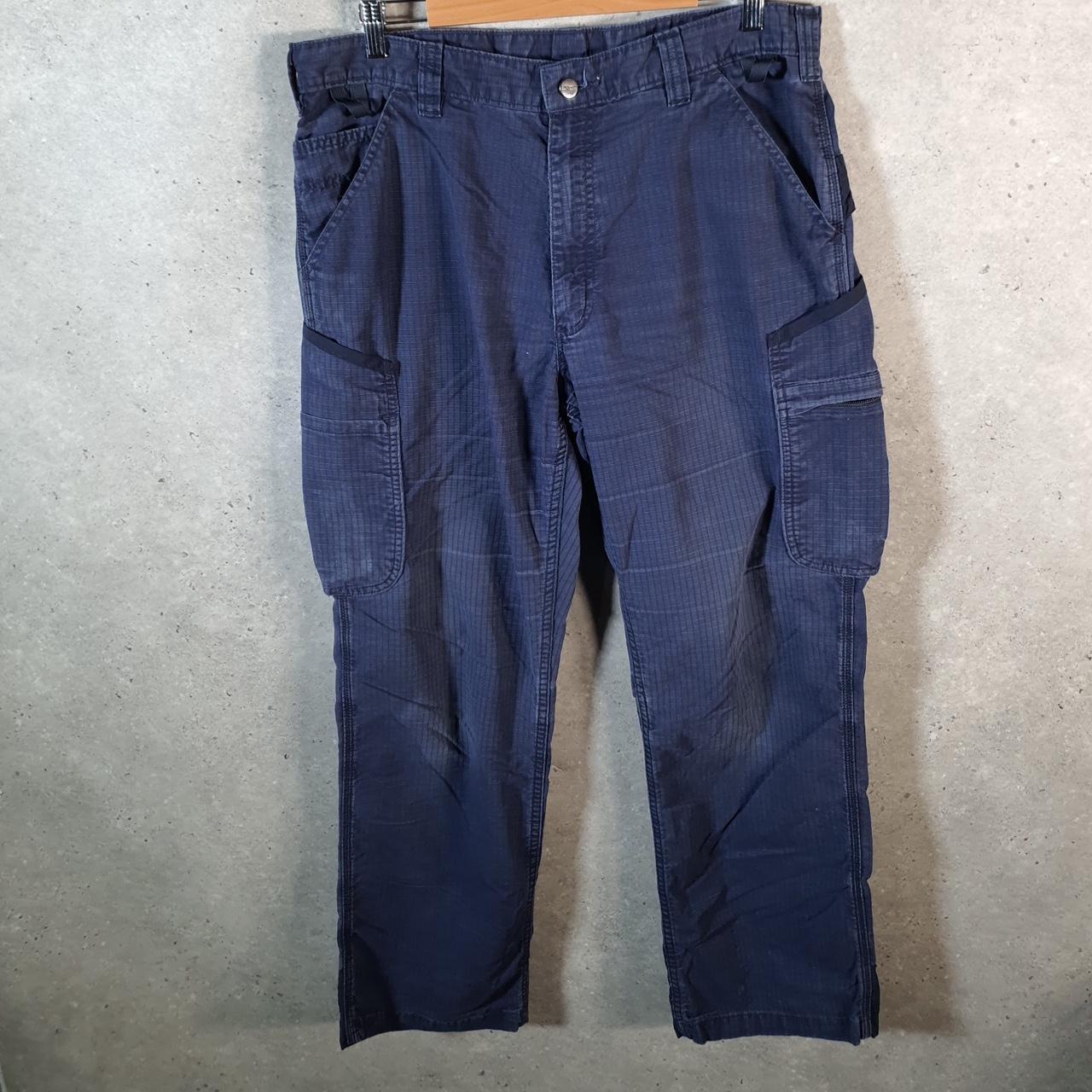 Vintage Carhartt Carpenter Trousers Mens W36 L32 Navy Blue Loose Fit Workwear USA