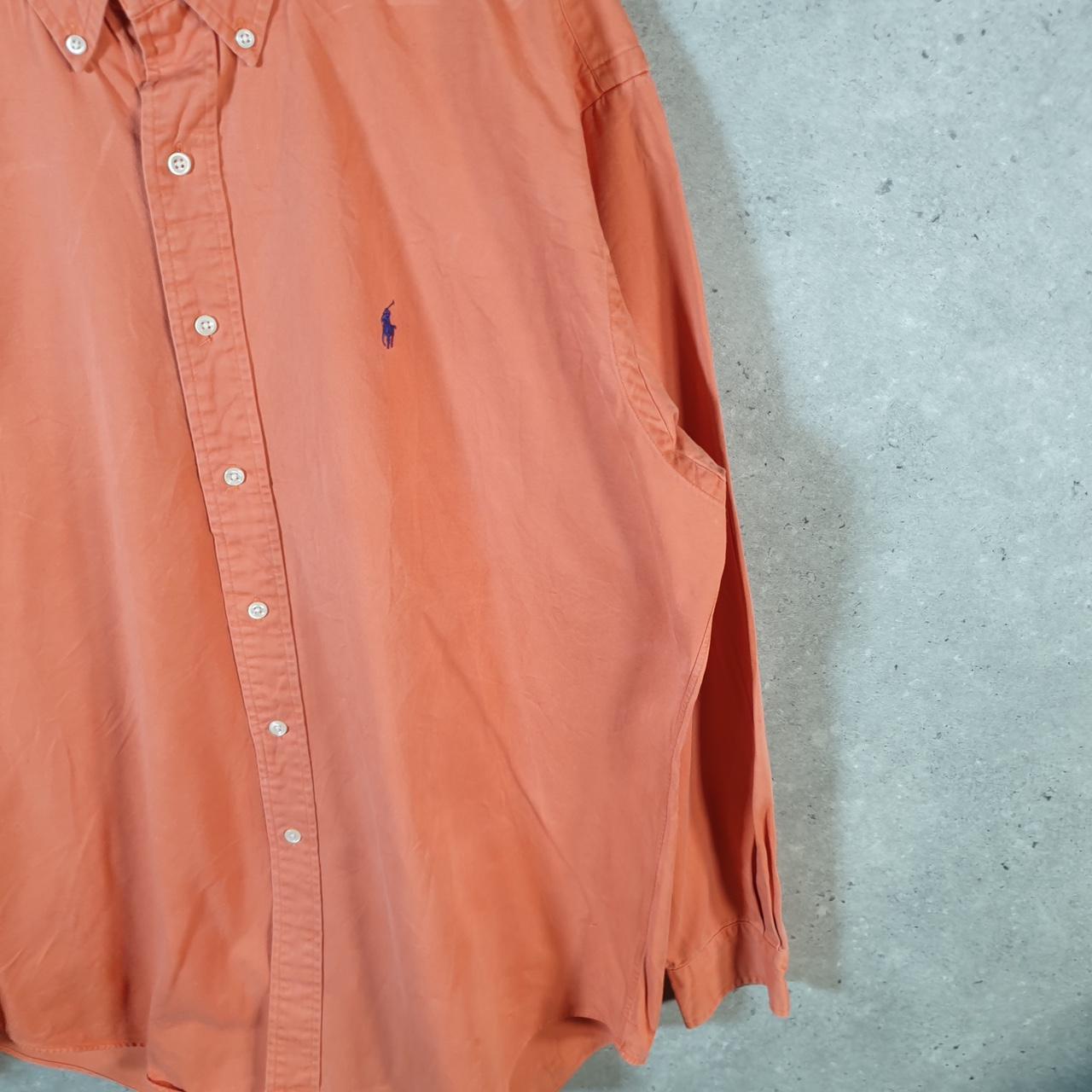 Vintage Ralph Lauren Button Down Shirt Men’s Large Orange Blake Fit Cotton Pony