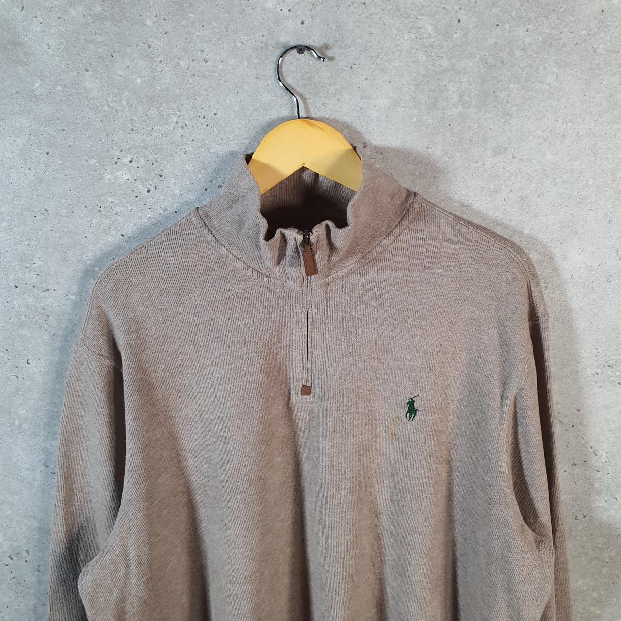 Vintage Ralph Lauren Polo 1/4 Zip Sweatshirt Men’s XL Beige Pullover Pony C8831