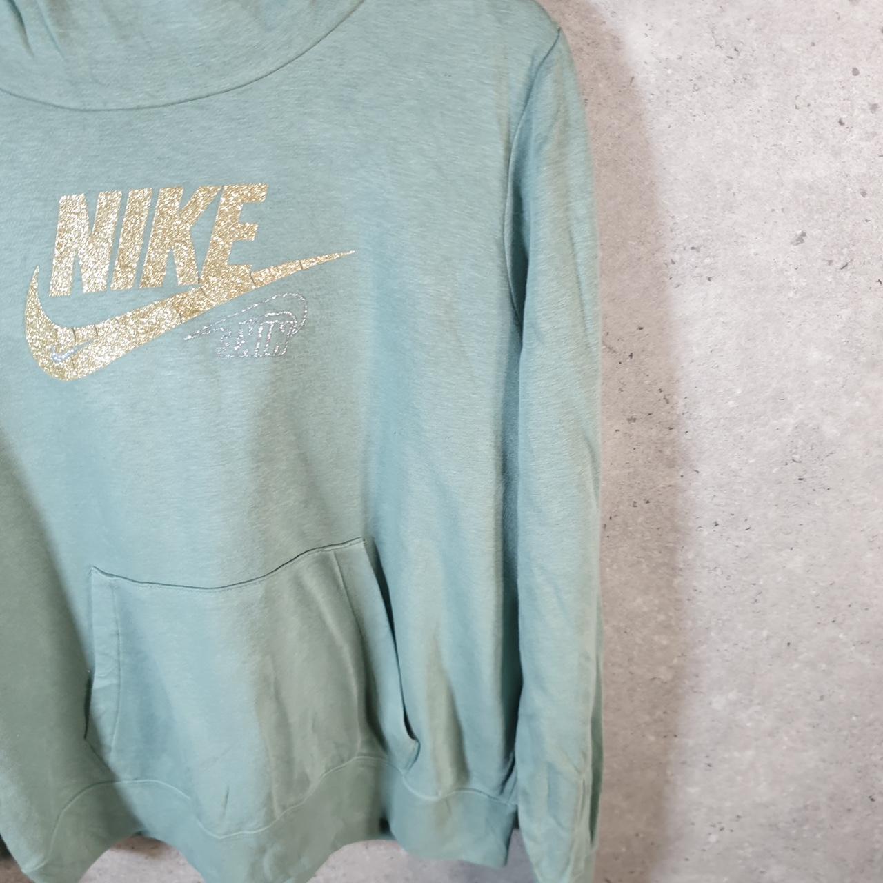 Vintage Nike Club Hoodie Womens Medium Green Swoosh Y2K Pullover