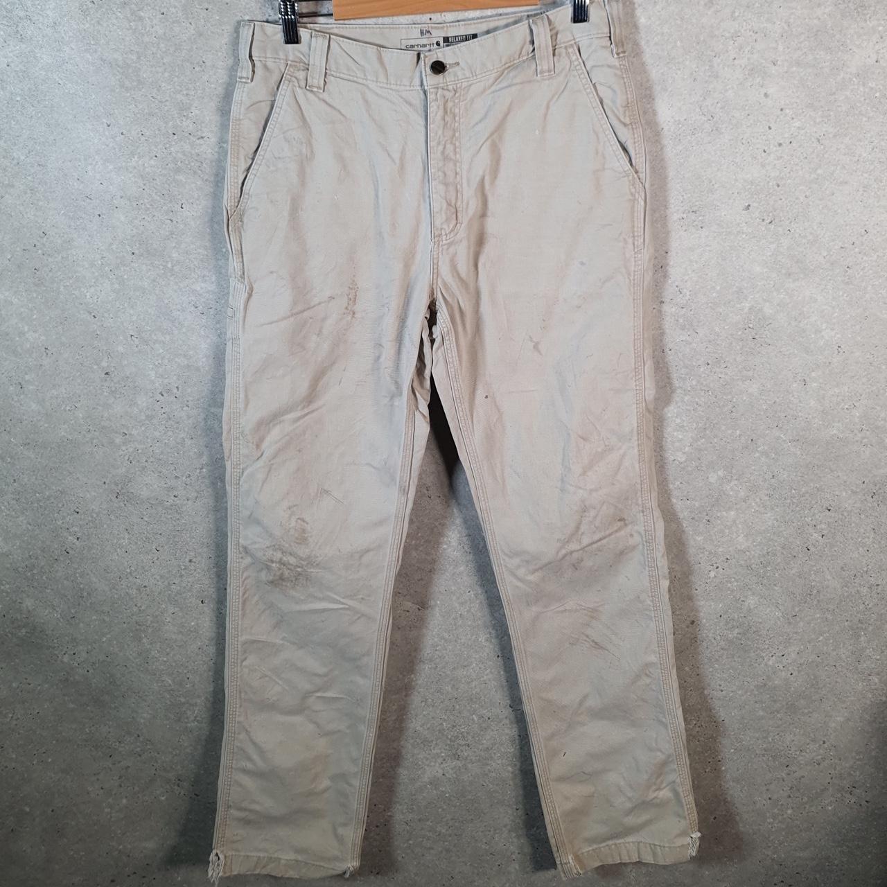 Vintage Carhartt Carpenter Trousers Mens W33 L36 Brown Relaxed Fit Workwear USA