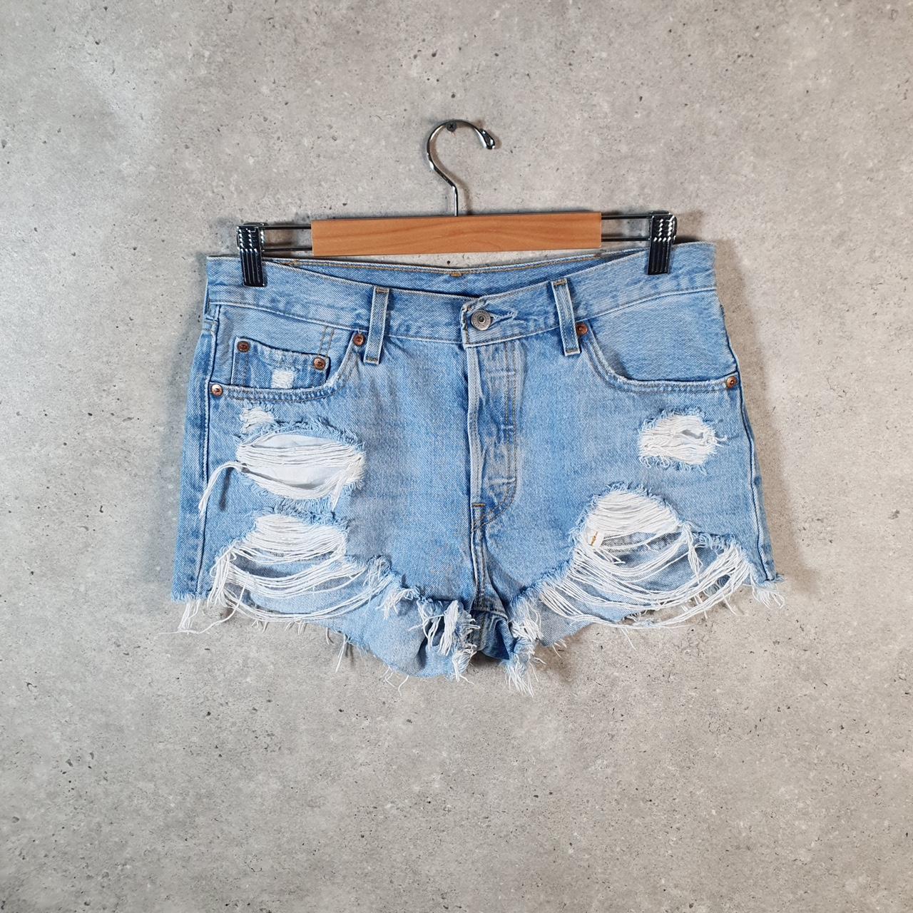 Vintage Levi’s 501 Baggy Shorts Jorts Cargo Womens W29 Blue Relaxed Denim