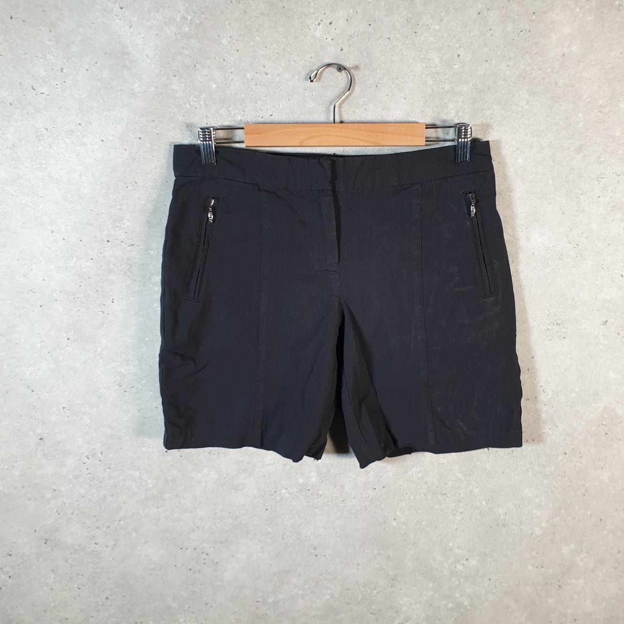 Vintage Izod Golf Chino Shorts Jorts Cargo Womens UK8 Black Baggy Cotton