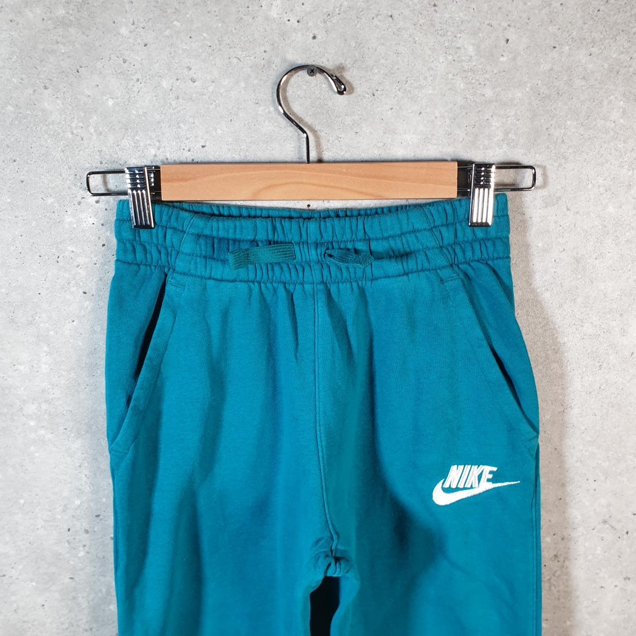 Vintage Nike Club Sweatpant Joggers Kids Large Blue Swoosh Sports Tracksuit - Big Fish Vintage