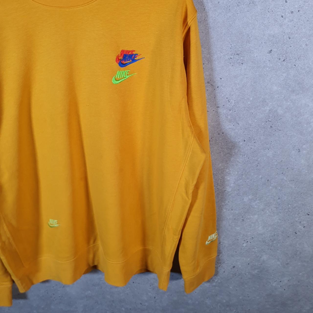 Vintage Nike Club Embroidered Sweatshirt Men’s Large Orange Swoosh Y2K Pullover Logo