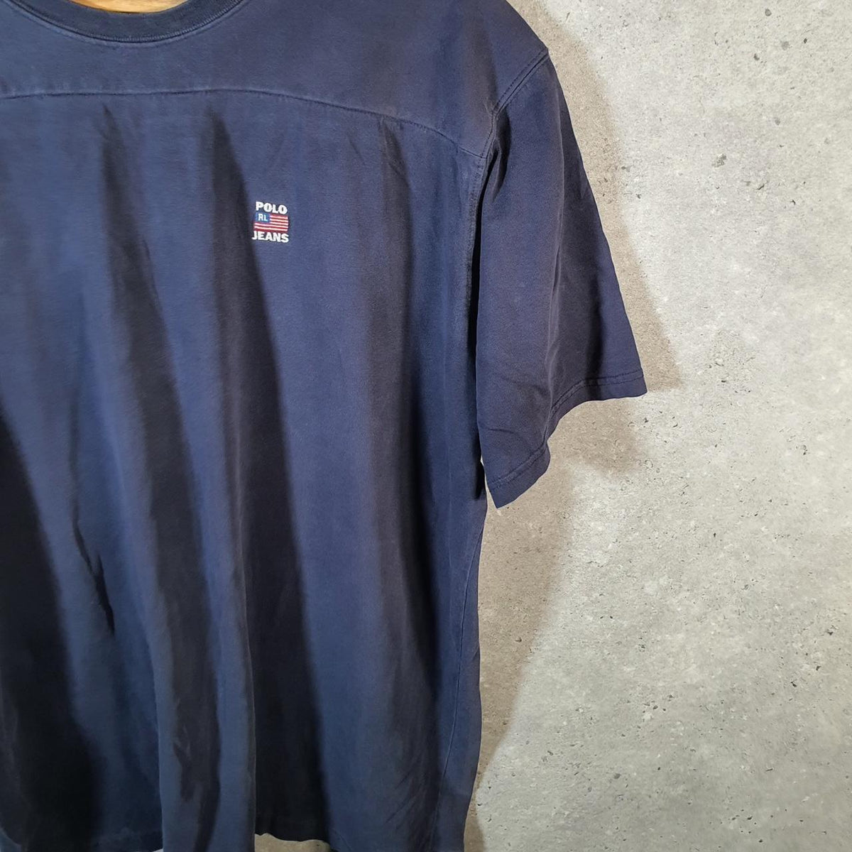 Vintage Ralph Lauren Polo Jeans T Shirt Men’s XL Navy Blue Embroidered Pony