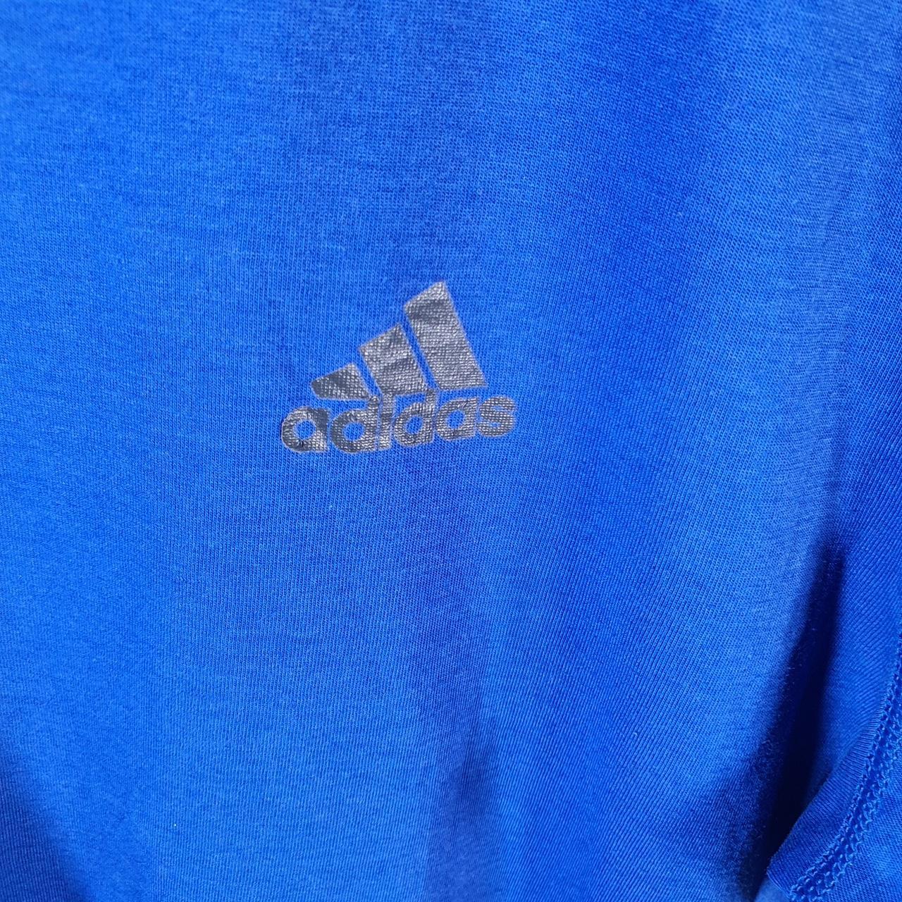 Vintage Adidas ClimaLite T Shirt Men’s Large Blue Three Stripes Logo Athletic