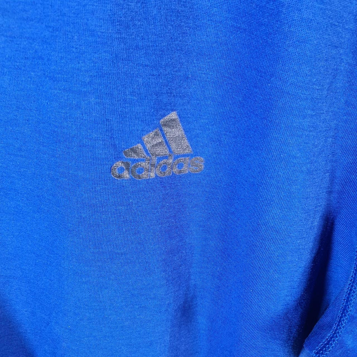 Vintage Adidas ClimaLite T Shirt Men’s Large Blue Three Stripes Logo Athletic
