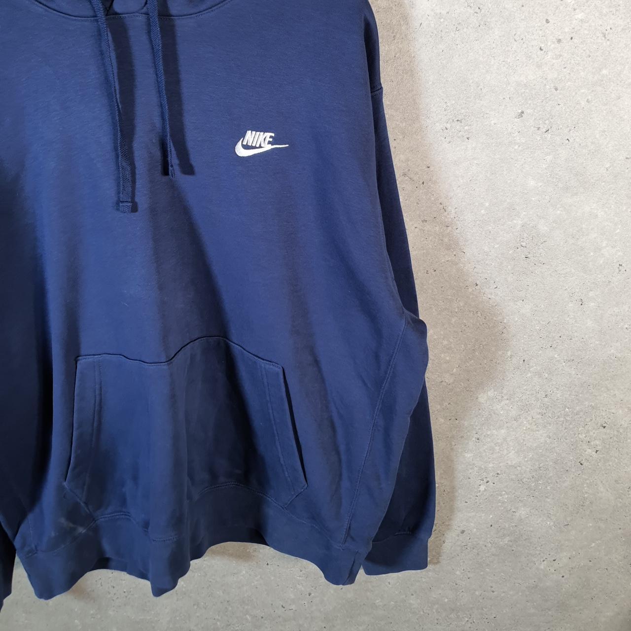 Vintage Nike Club Embroidered Hoodie Men’s XL Blue Swoosh Y2K Pullover Logo