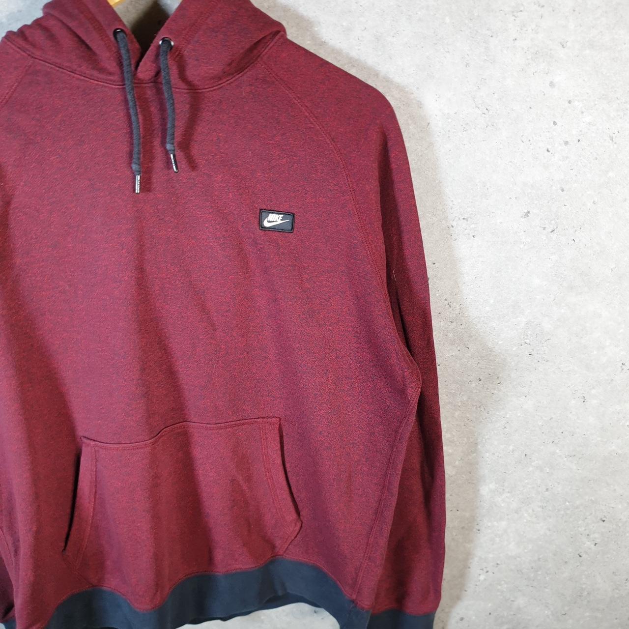Vintage Nike Club Embroidered Hoodie Men’s Large Burgundy Swoosh Y2K Pullover