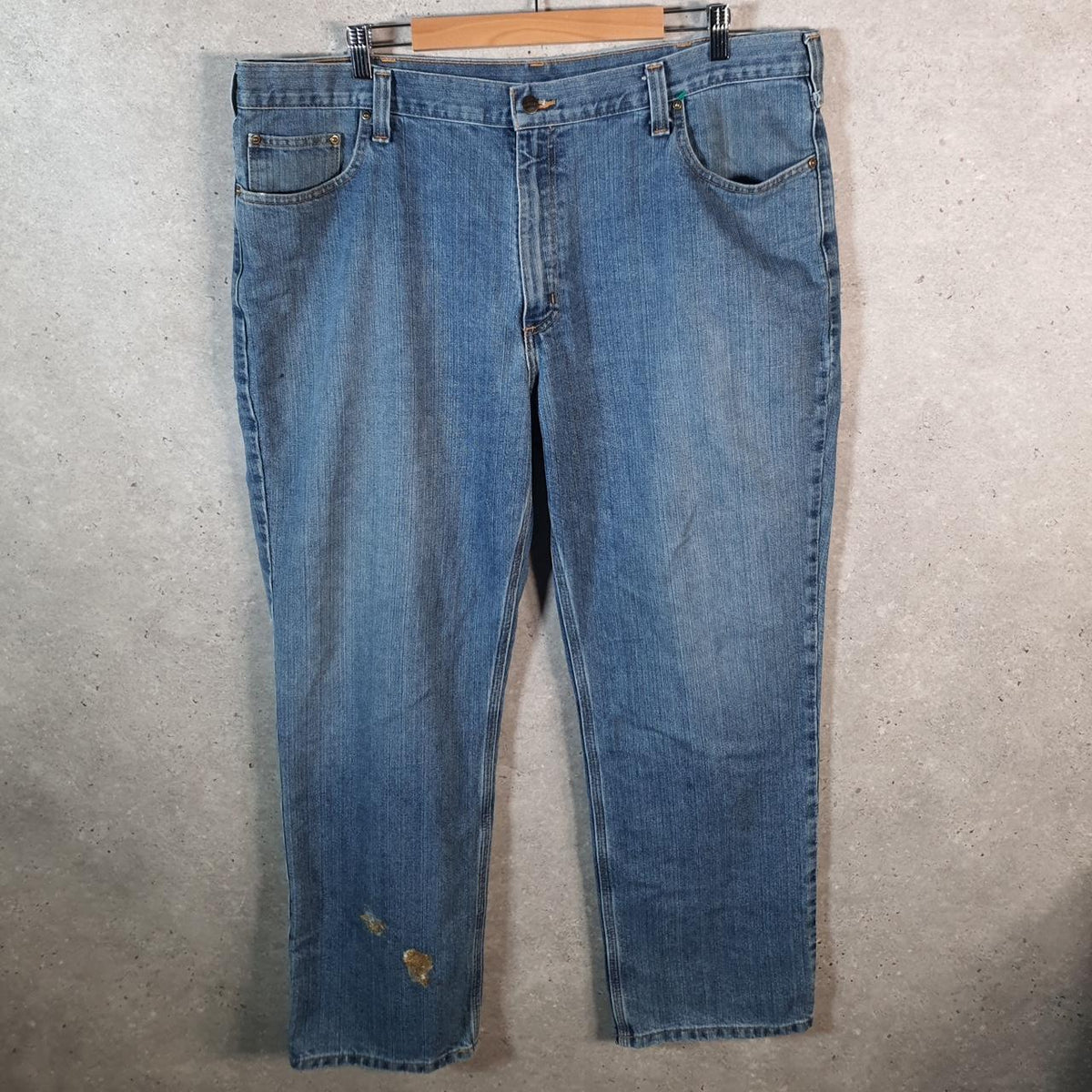 Vintage Carhartt Workwear Carpenter Jeans Mens W42 L32 Blue Denim Relaxed Fit USA