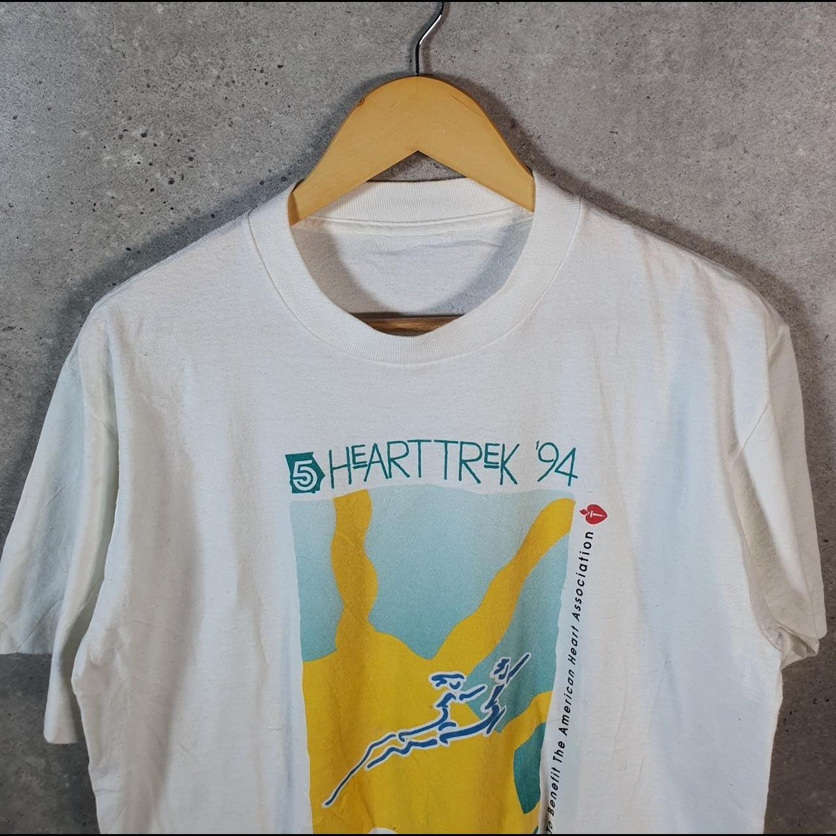 Vintage Heart Disease Trek 1994 Graphic USA 90s Single Stitch T Shirt Men’s Medium White C9399