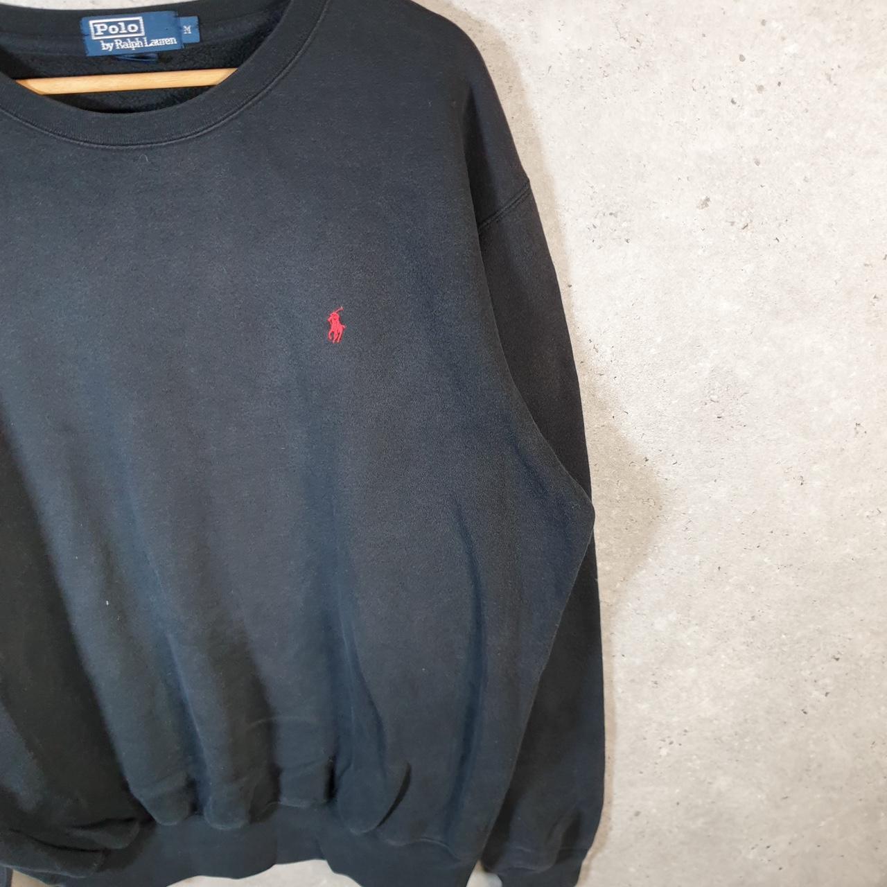 Vintage Ralph Lauren Polo Sweatshirt Men’s Medium Black Cotton Pullover Pony
