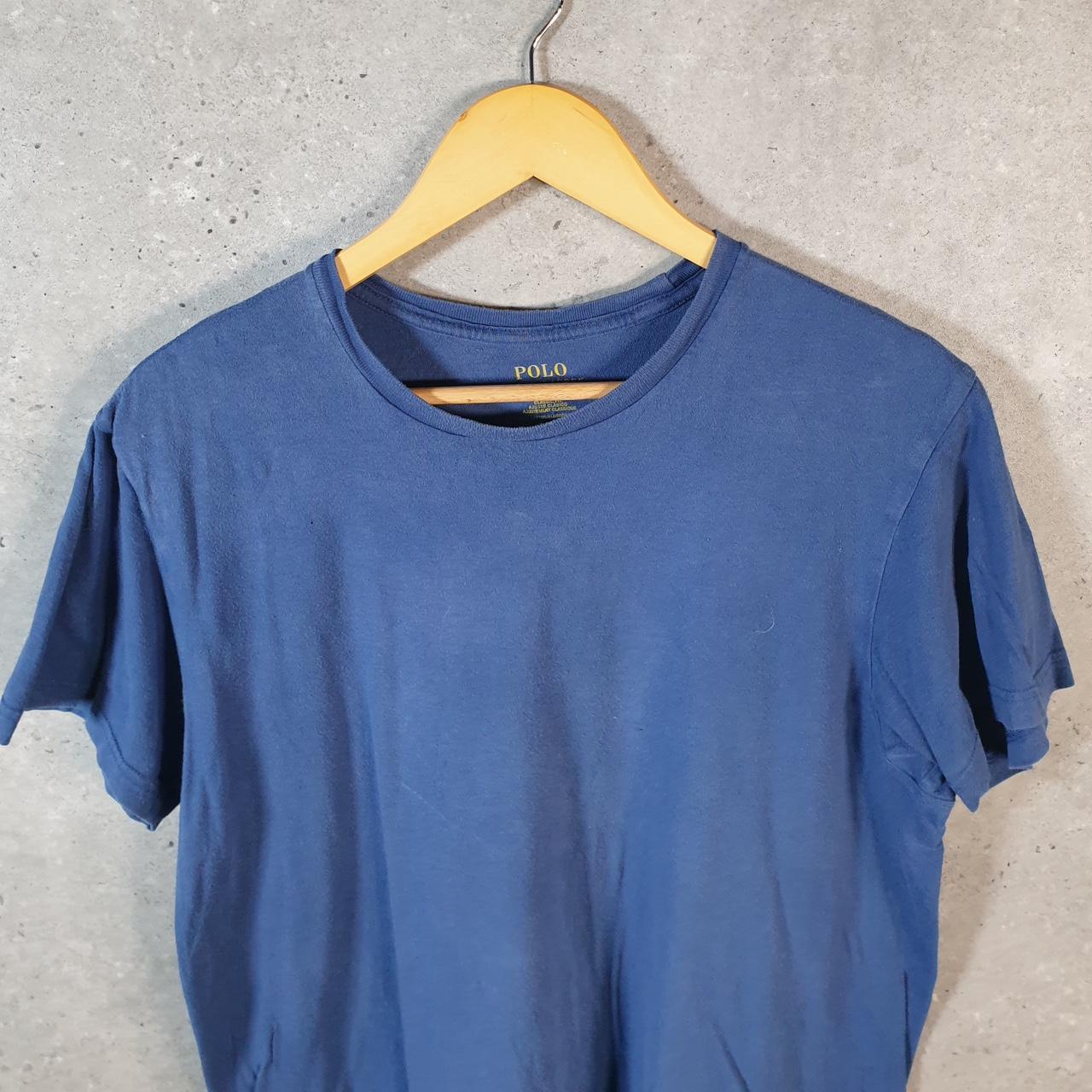 Vintage Ralph Lauren Polo T Shirt Men’s Medium Blue Embroidered Classic Fit Pony C9059