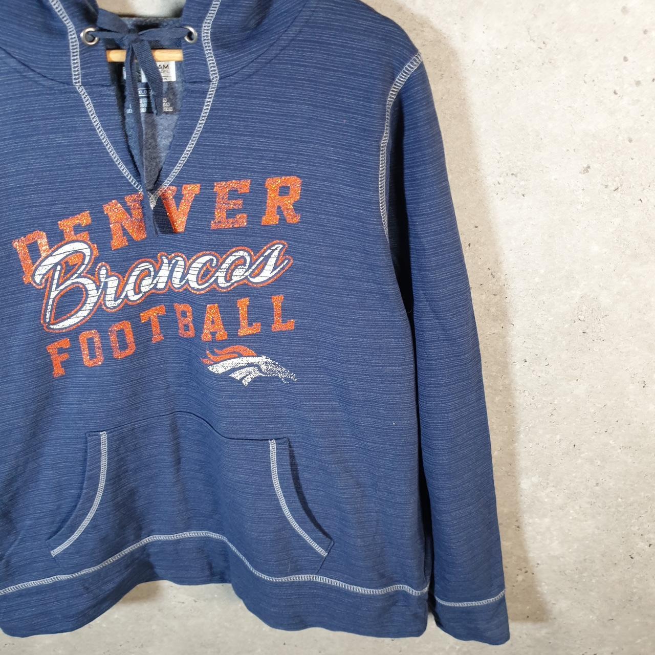 Vintage NFL Denver Broncos Hoodie Womens XL Blue Pullover USA Pro Sport