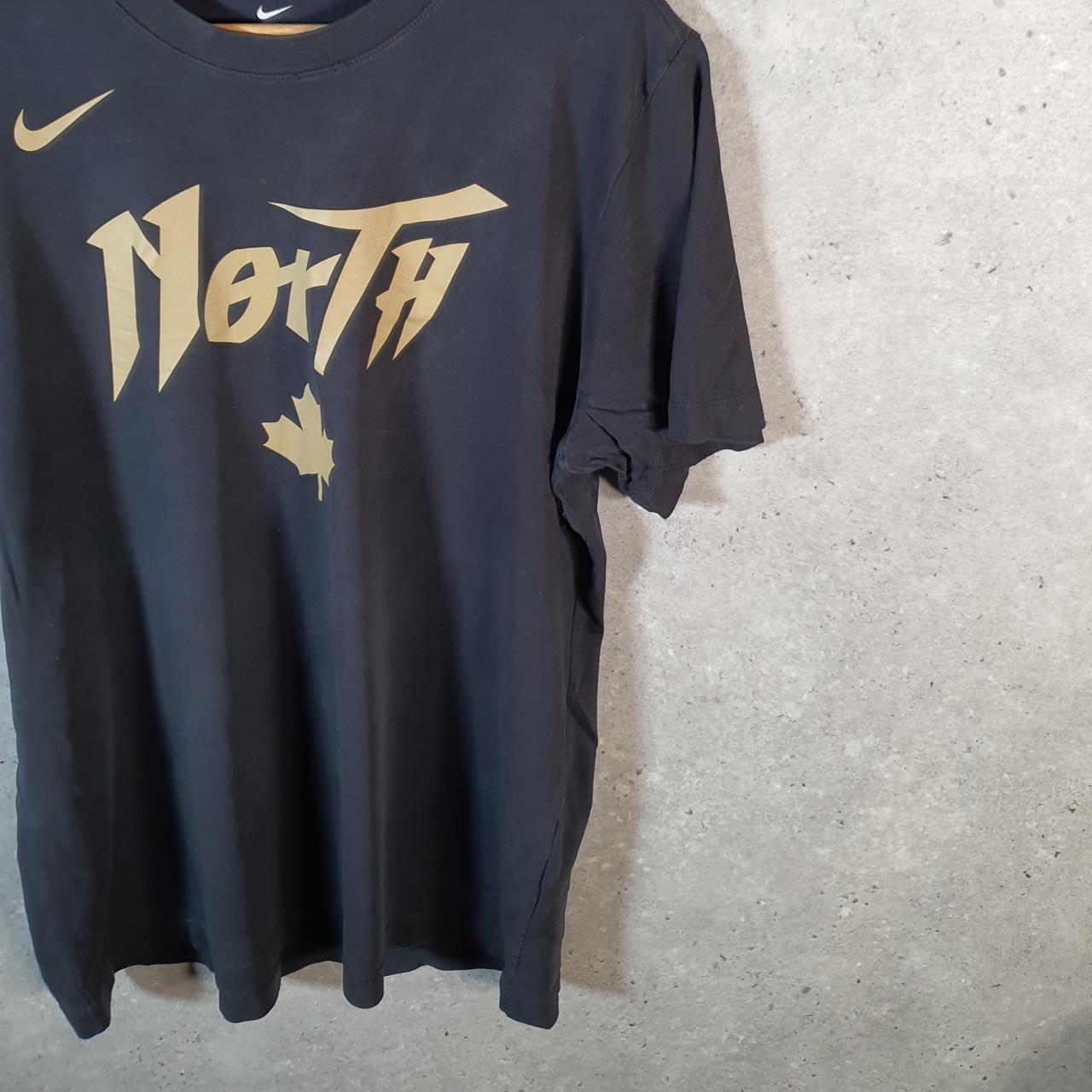 Vintage Nike Dri Fit North Canada T Shirt Men’s Large Black Swoosh Y2K Logo