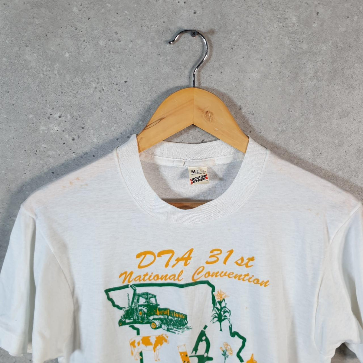 Vintage Screen Stars Best 1990 Missouri State Uni USA Single Stitch T Shirt Men’s Medium White Big Fish Vintage