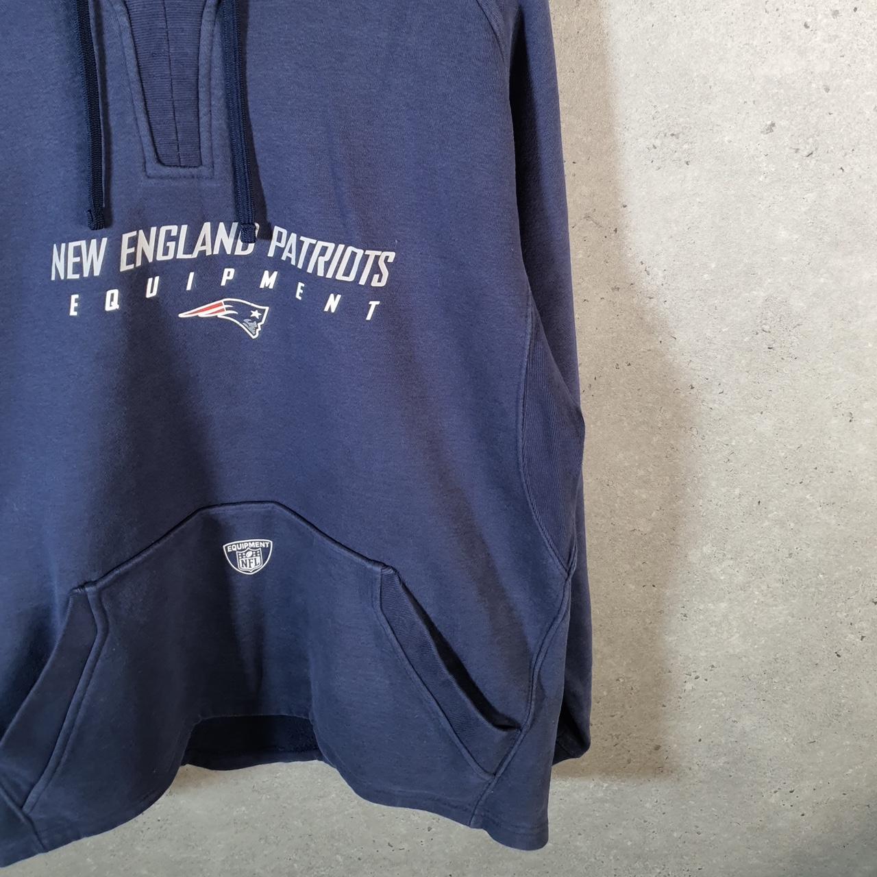 Vintage NFL Reebok New England Patriots Hoodie Mens Small Navy Blue 1/4 Zip Pullover USA