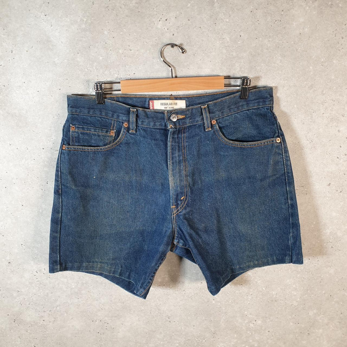 Vintage Levi’s 505 Baggy Shorts Jorts Cargo Mens W36 Blue Relaxed Denim
