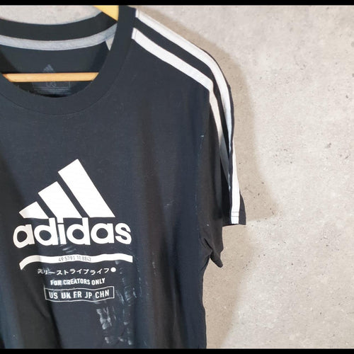 Vintage Adidas Ultimate 2.0 Spellout T Shirt Men’s Large Black Three Stripes Athletic