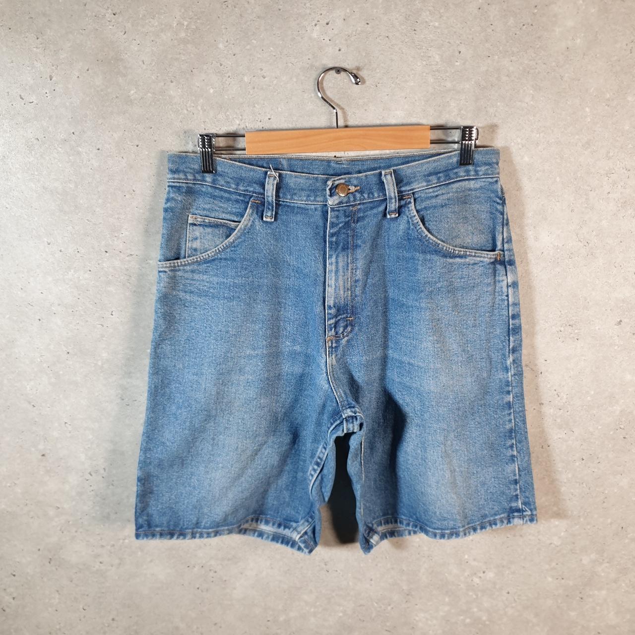 Vintage Wrangler Denim Shorts Jorts Cargo Men’s W32 Blue Baggy Cotton