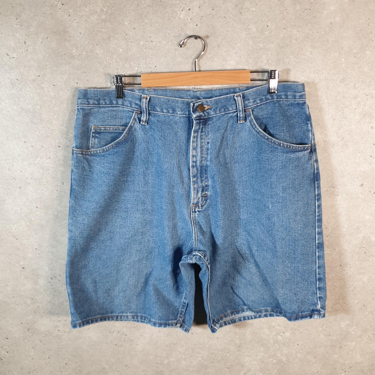 Vintage Wrangler Denim Shorts Jorts Cargo Men’s W38 Blue Baggy Cotton
