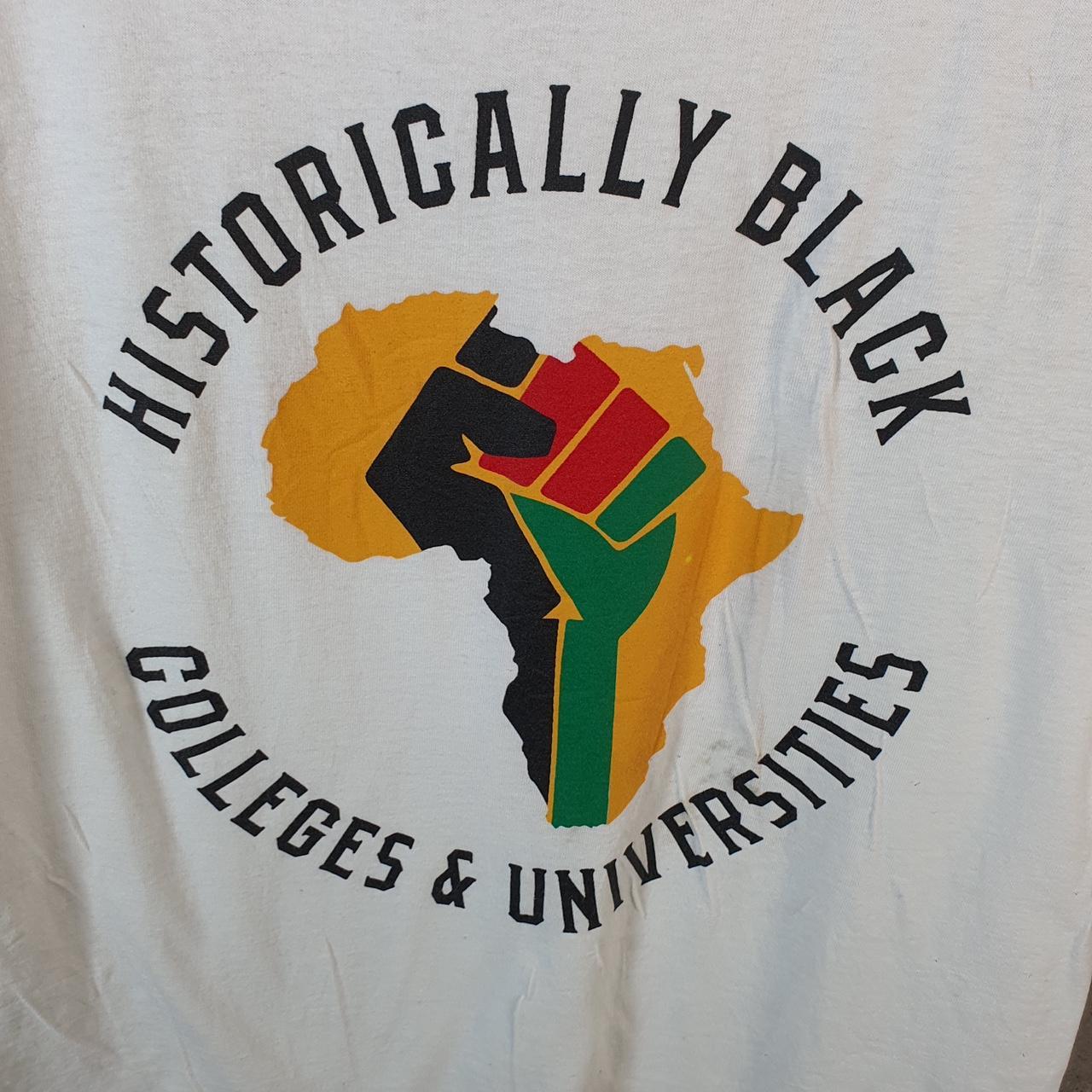 Vintage Champion Historically Black Logo T Shirt Mens Small White USA Athletic