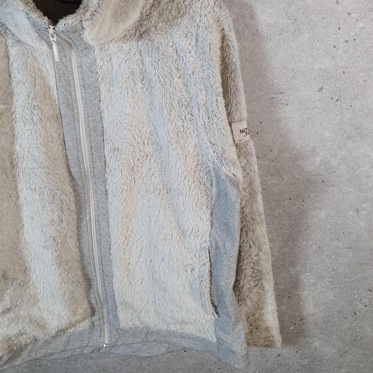 Vintage The North Face TNF Teddy Fleece Sweatshirt  Womens XL Cream Full Zip Logo