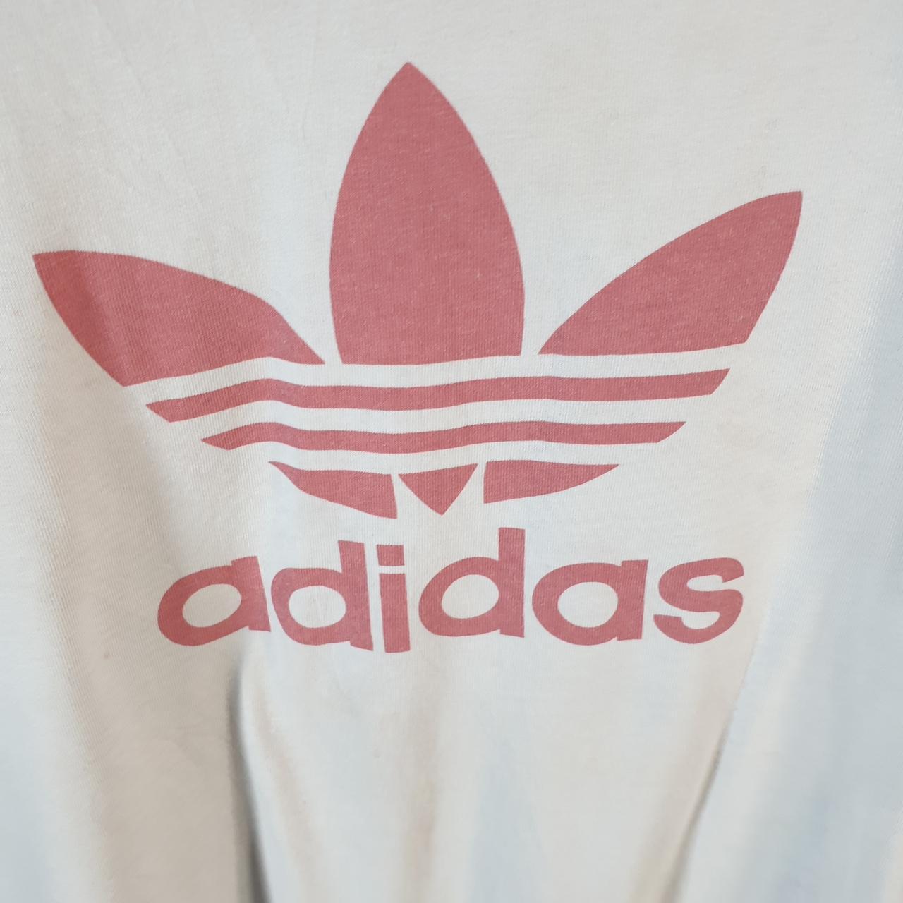 Vintage Adidas Spellout Trefoil Retro T Shirt Mens XS White Logo Athletic