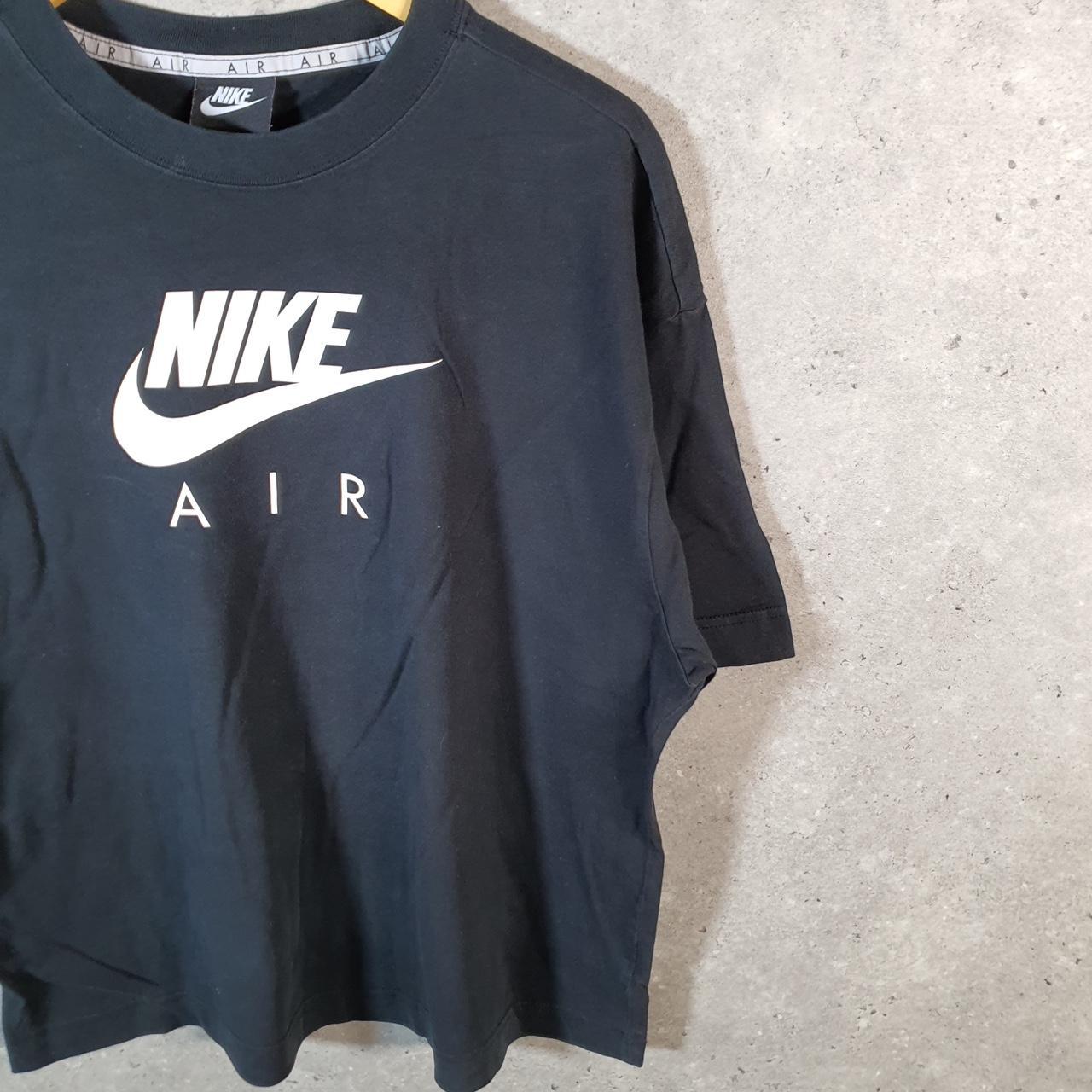 Vintage Nike air Spellout T Shirt Men’s Medium Black Logo Swoosh Athletic