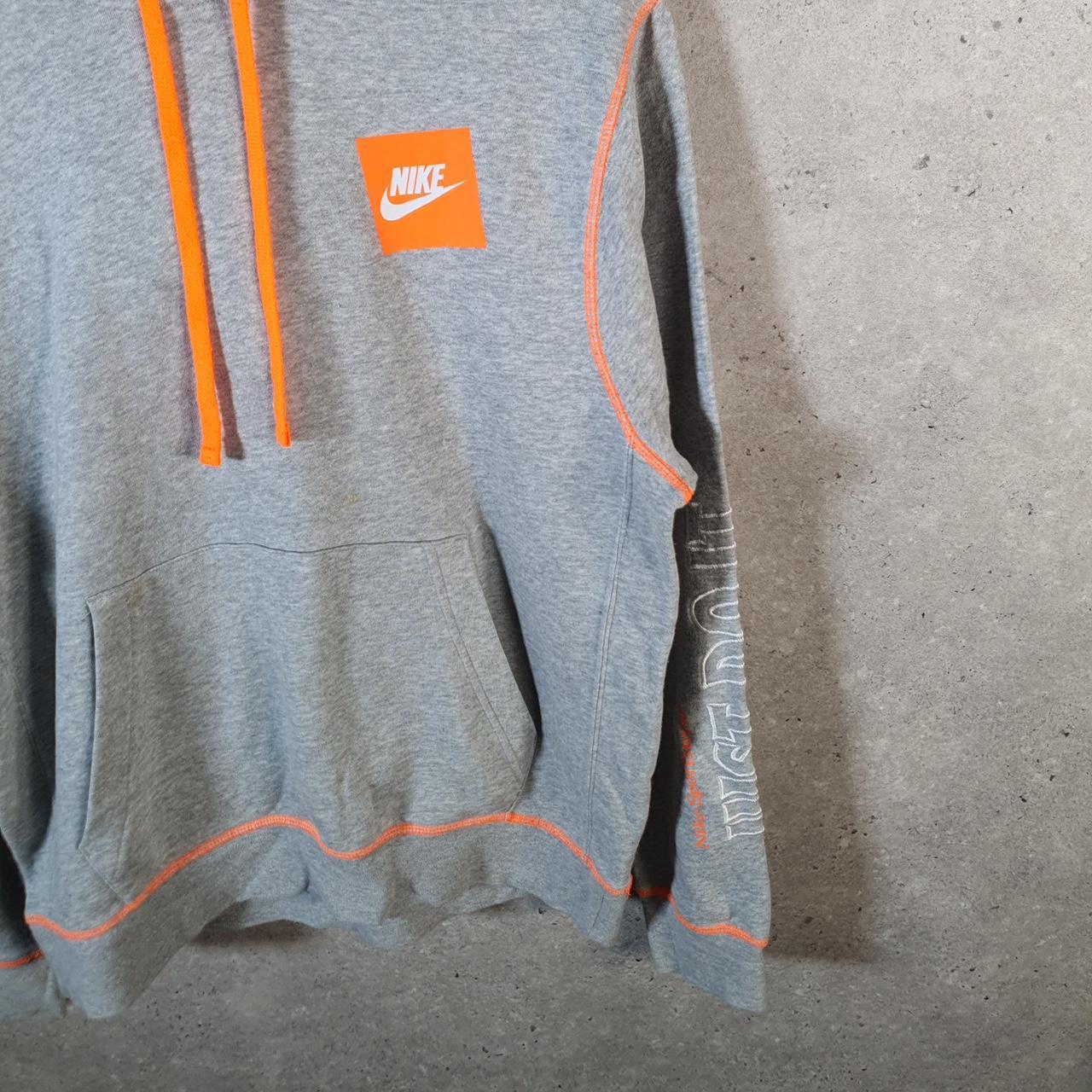 Vintage Nike Just Do It Hoodie Mens Small Grey Swoosh Y2K Pullover Logo