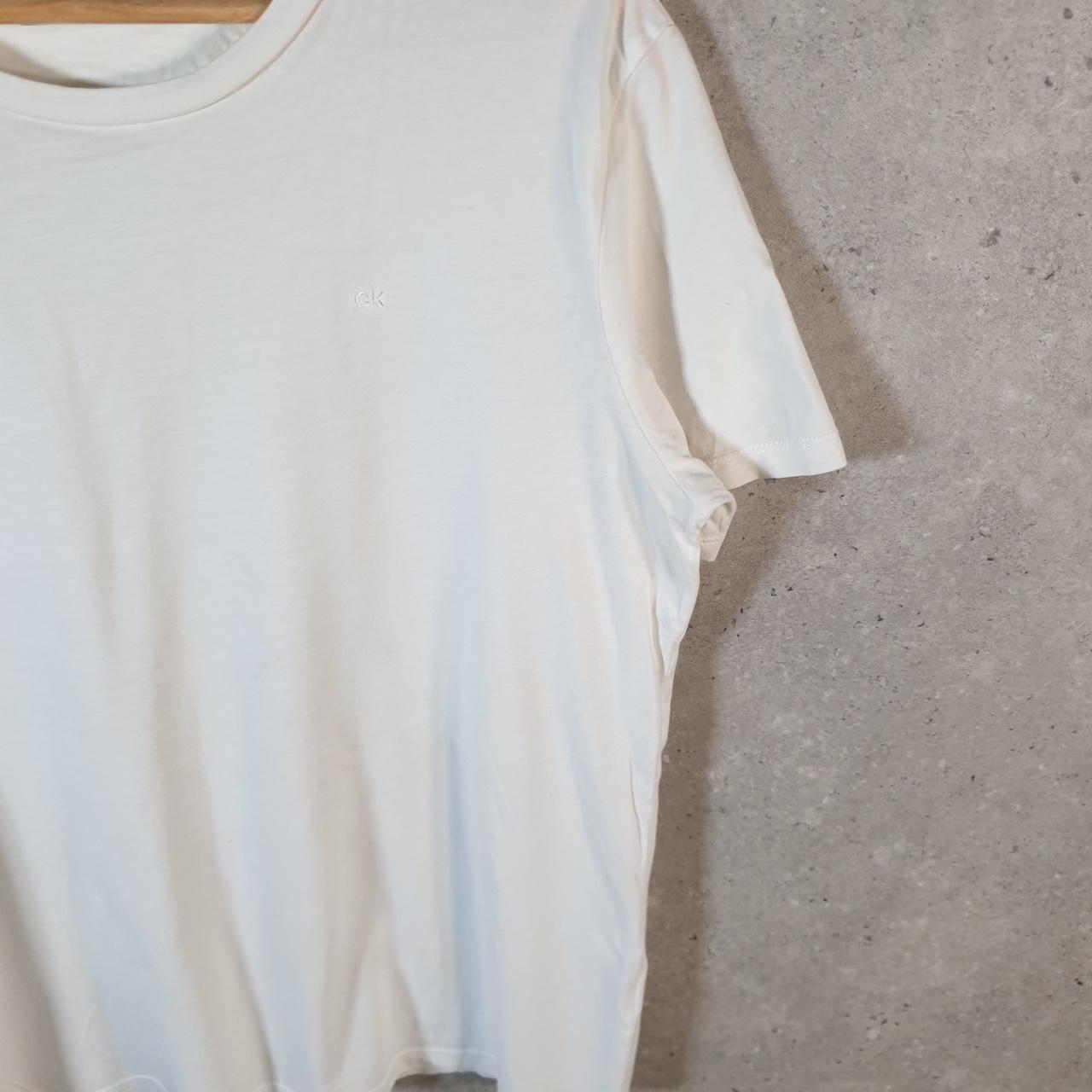 Vintage Calvin Klein Spellout Blank T Shirt Men’s Medium White Casual Sports