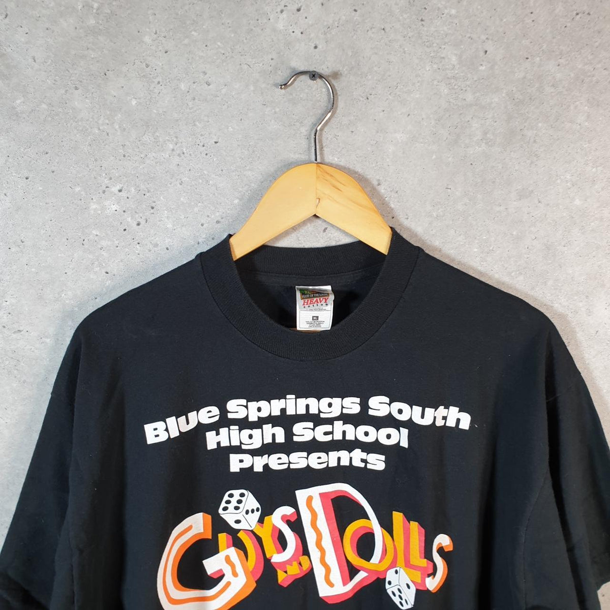 Vintage Best Fruit of the Loom Blue Springs School USA Single Stitch T Shirt Men’s XL Black 2
